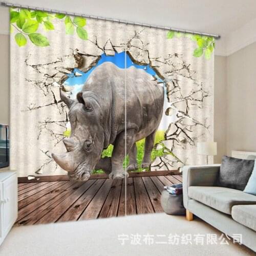 Animal Curtain Luxury Blackout 3D Window Curtain For Living Room Bedroom Customized size Drapes Cortinas Rideaux Cushion cover