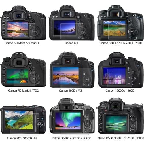 PULUZ Tempered Glass Screen Protector For Canon 5D Mark III IV 5D3 EOS 6D 7D Mark II 100D EOS 200D 650D 70D 700D 1200D SX610 G9X