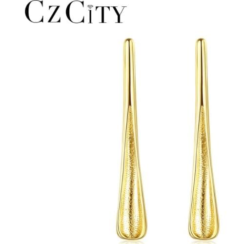 CZCITY Silver 925 Drop Earrings for Women Waterdrop New Trendy Statement Jewelry Christmas Gifts