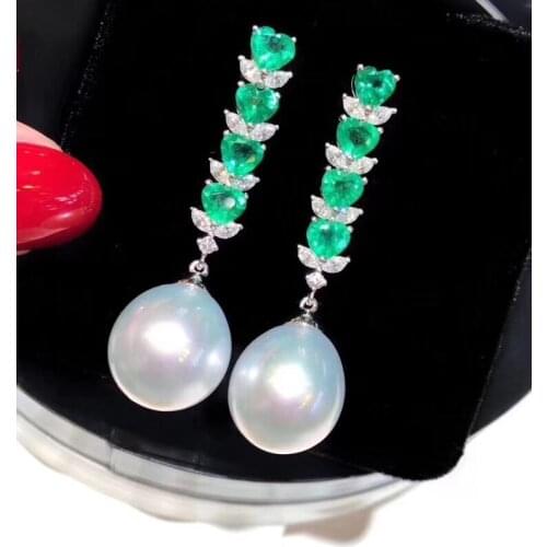 D413 Pearl Earrings Fine Jewelry 925 Sterling Silver Natural 10mm Fresh Water White Pearls Drop Earrings for Women Presents