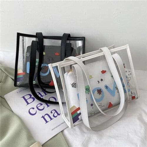 Women Top-handle Bags Summer Fashion Bag Red Graffiti Bag Womens 2021 New Large Capacity Shoulder Bag Bolso Mujer Handbags