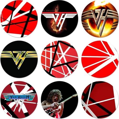58mm Eddie Van Halen Icons Pins Badge Decoration Brooches Metal Badges For Clothes Backpack Decoration