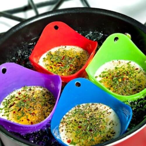 2Pcs/Lot Silicone Egg Poacher Poaching Pods Egg Mold Bowl Rings Cooker Boiler Cuit Oeuf Dur Kitchen Cooking Tools Pancake Maker