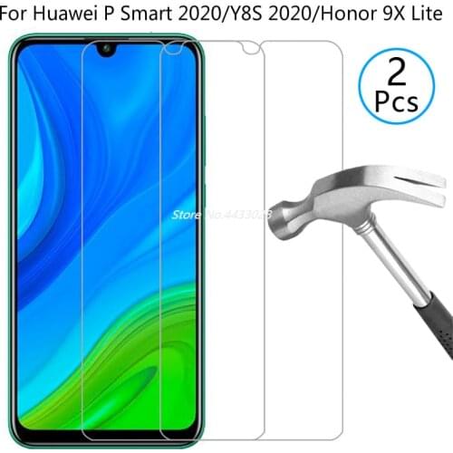 2 Pieces Tempered Glass For Huawei P Smart 2021 Y8S 2021 Screen Protector 2.5D 9H For Huawei Honor 9X Lite Protective Film Glass