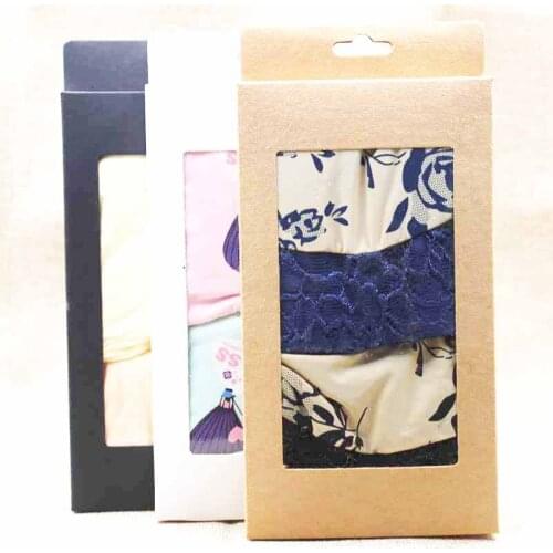 20pcs ZerongE jewelry white/black/kraft adults/kids knickers paper packing window box with hanger products display gift box