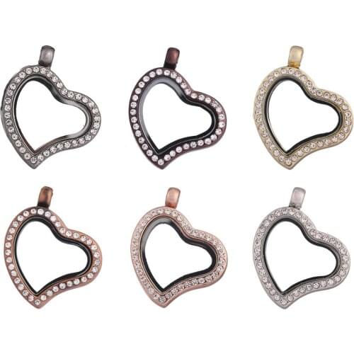 5Pcs/lot L14 OPen Heart Shape Perfume Floating Locket Pendant Making Essential Oil Diffuser Women Gift Jewelry Aceessories
