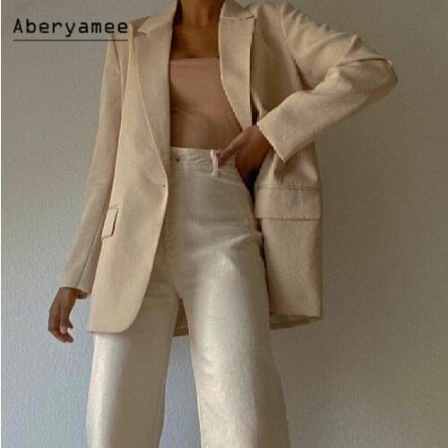 Женские прямые пиджаки Aberyamee China At AliExpress