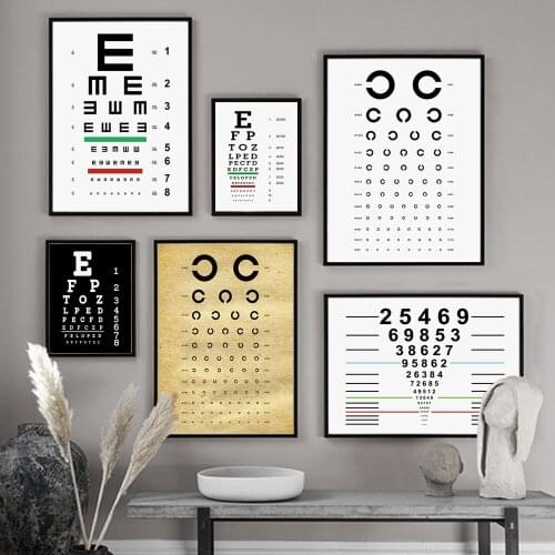 Nordic Abstract Canvas Painting Vision Check Eye Chart Wall Art Gift Posters and Print Picture Modern For Living Room Decor