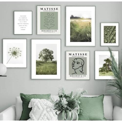 Abstract Matisse Grassland Dandelion Tree Leaf Nordic Posters And Prints Art Canvas Painting Wall Pictures For Living Room Decor