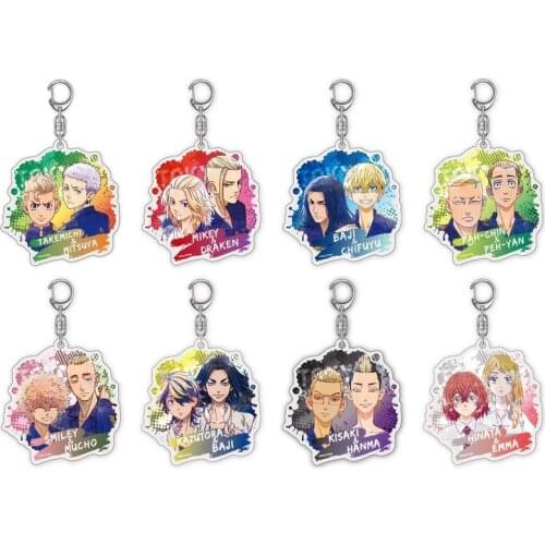 Anime Tokyo Revengers Sano Manjirō Hanagaki Takemichi Pendant Acrylic Keychain Bag Charm Keyring Cosplay Double Serie Xmas Gifts