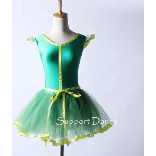 Flutter Sleeve Ribbon Ballet Tutu Dress Children Adult Dance Costume C174