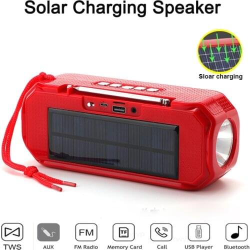 20W solar charging wireless bluetooth stereo speaker portable outdoor subwoofer music center with radio flashlight anker soundb
