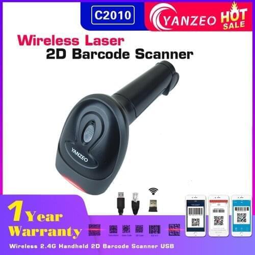 Yanzeo C2010 2.4G Bluetooth Handheld 2D Wireless Barcode Scanner For PDF417 DM QR Code