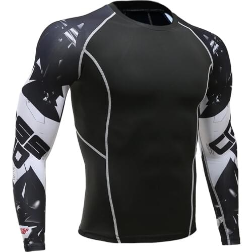 Wolf 3D Printed T-shirt Compression Tights Men Fitness Running Shirt Breathable Long Sleeve Sports Rashgard Gym Cycling Clothing