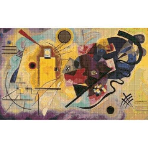 Hot Embroidery Kandinsky 4 Abstract Counted Cross Stitch Kits Religious with 100% Cotton Floss & Free Shipping for Home Decor