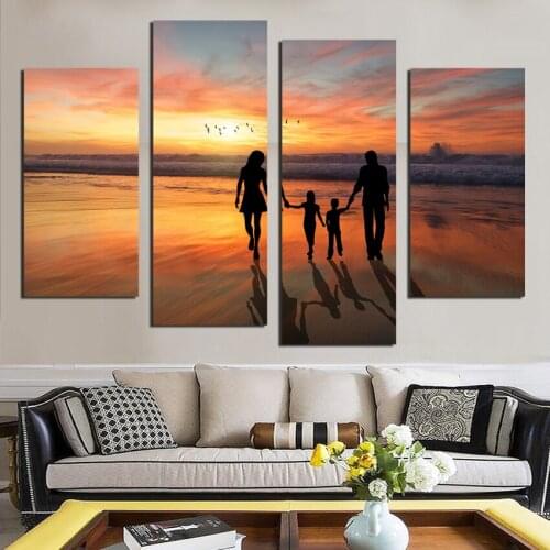 Unframed Canvas Painting Sunset Landscape Picture Setting Sun Scenery Wall Pictures for Decoration Modern Modular Picture FA537
