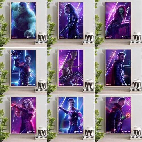 Marvel Avengers Superhero Posters Canvas Paintings Iron Man Hulk Wall Art Picture Birthday Gift Kids Room Bedroom Home Decor