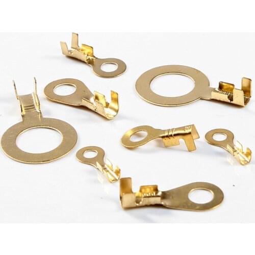 100PCS M3/M4/M5/M6/M8/M10 Ring Lugs Ring Eyes Copper Crimp Terminals Cable Lug Wire Connector Non-insulated Diy Assortment Kit