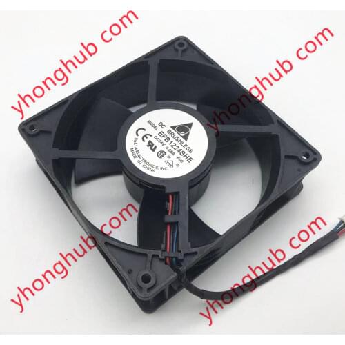 Delta EFB1224SHE F00 DC 24V 0.66A 120X120X38mm Server Cooling Fan 3-wire