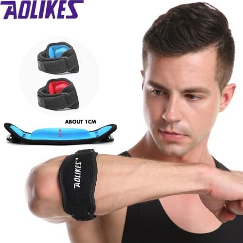 AOLIKES 1 Piece Fitness Elbow Pads Adjustable Sports Safe Support Elbow Pads Muscle Pressurized Protective Elbow Pads Badminton