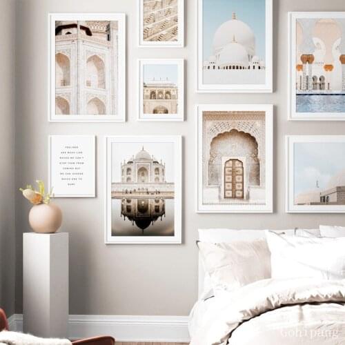 Canvas Prints Home Decoration Painting Wall Art Modular Morocco Door Building Modern Nordic Poster Pictures For Living Room