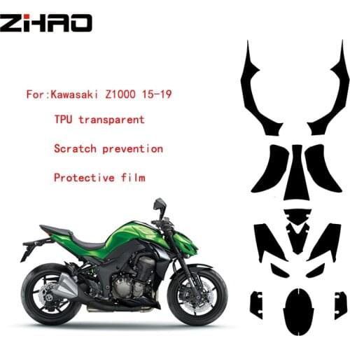 Motorcycle Tank Protector Sticker The whole car TPU transparent Protection Scratch Decal For Kawasaki Z1000 2015 16 17 2018 2019