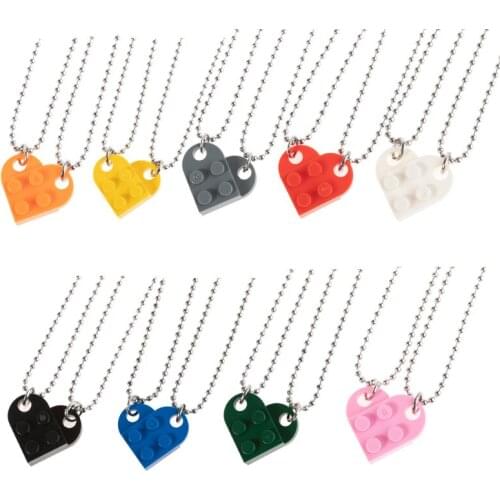 2021 New Colorful Heart Pendant Necklace For Women Men Gold Silver Color Beads Chain Necklace Cute Couple Necklace Jewelry Gift