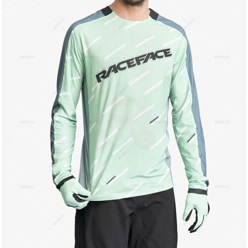 New 2021 RACE FACE Mountain Bike MTB Shirts Mens Downhill Jerseys Offroad DH Motorcycle Jersey Motocross Sportwear Clothing