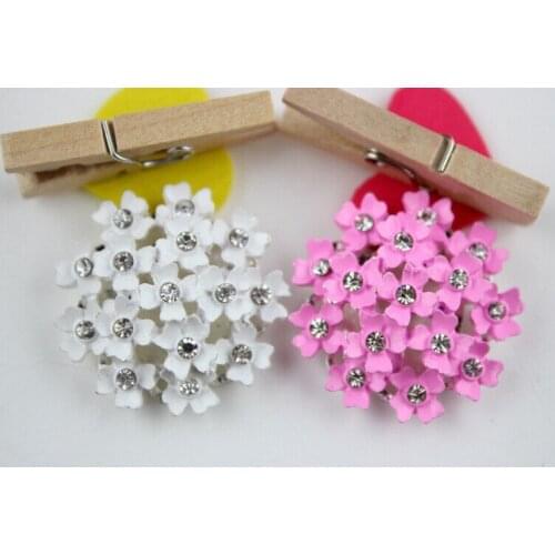 2017New arrived Colorful babysbreath Alloy Rhinestone Button For bride hairdress and phone beauty 2 Color 50pcs/lot Freeshipping
