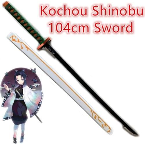 FigureCrazy 1:1 Demon Slayer Weapon Kochou Shinobu White Sword Cosplay Ninja Knife 104cm Weapon Prop Anime Model