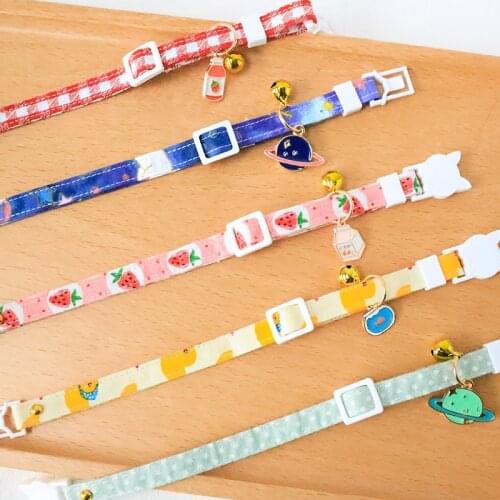 10Type Summer New Laser Lettering Pet Collars Private Customization Cute Fashion Fruit Pendant Dog Cat Kitten Puppy Print Collar