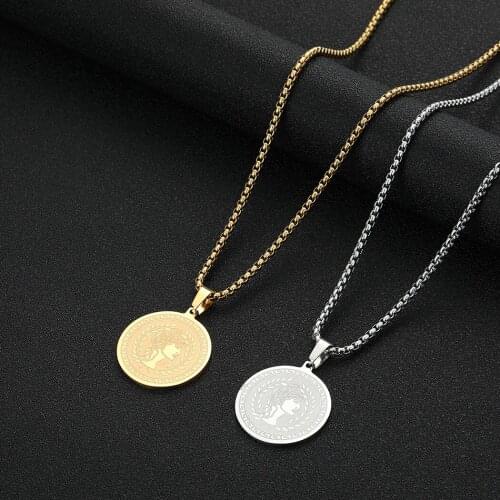 Cxwind New Style Ancient Greek Goddess Hera Necklace High Quality Stainless Steel Pendant Necklace Punk Mens Amulet Jewelry