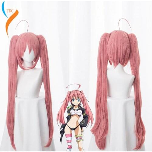 Anime That Time I Got Reincarnated as a Slime Milim Nava cosplay wig women pink long ponytails hair wig costumes