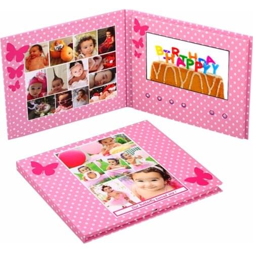 Profession Universal Fashion free Design HD screen hardcover paper 7inch video Brochure handmade folder video card mp4 player