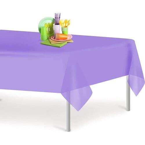 Promotion - Party Wedding Birthday Supplies, Lavender Rectangle Disposable Plastic Tablecloth 137x234cm