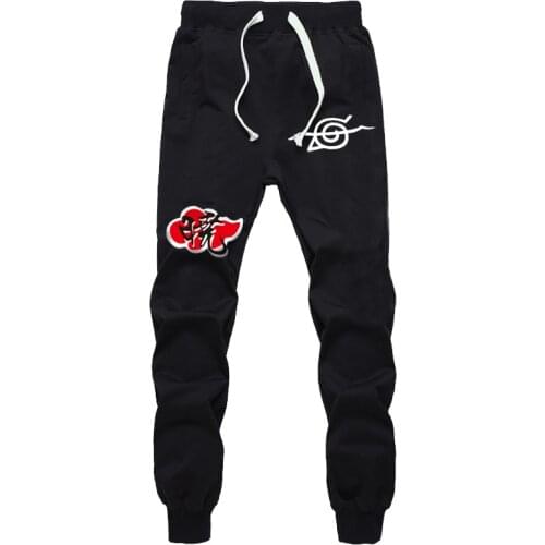 S-3XL Plus Size Spring Fall Men Anime Akatsuki Sweat Pockets Cartoon Cosplay Jogger Ankle Pants