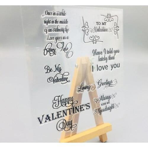 Happy Valentines Day Silicone Clear Seal Stamp DIY Scrapbooking Embossing Photo Album Decorative Paper Card Craft Art Gift