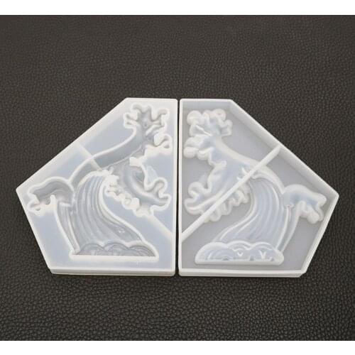 Diy Crystal Epoxy Mould Ocean Wave Resin Mould Silicone Making Mirror Decoration Pendulum Creative Jewelry Home Furnishing