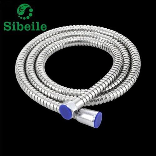 SBLE Stainless steel 1.5m/2m shower hose soft shower pipe Flexible Bathroom water pipe Silver common interface plumbing hoses