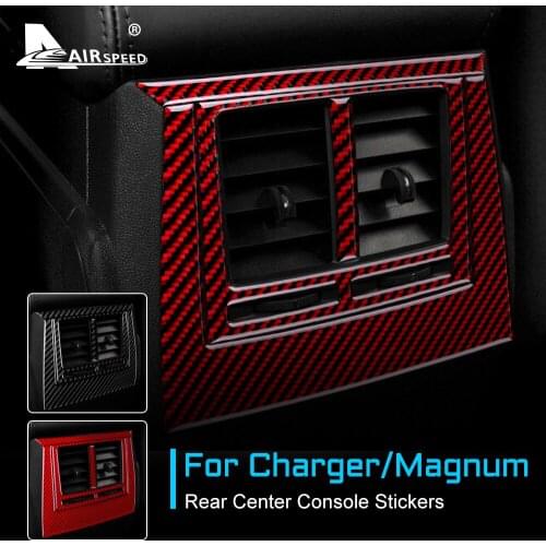 Carbon Fiber for Dodge Magnum Charger 2008 2009 2010 Accessories Interior Trim Car Rear Center Console Air Outlet Vent Sticker