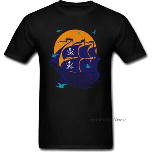 Pirates By The Seagulls Bay Man Retro Party Tops Shirts O-Neck Mother Day Pure Cotton T Shirt Unique Short Sleeve Clothing Shirt