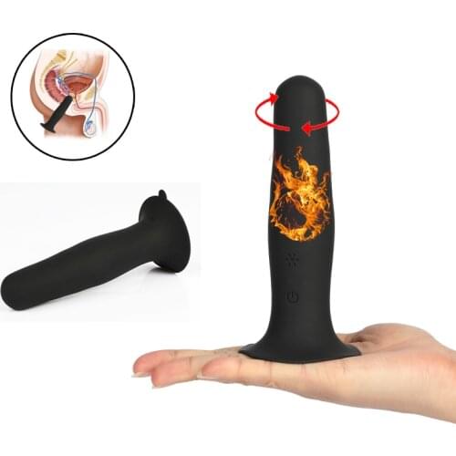Smooth Vibrating Anal Plug Built-in Rotating Turn Beads Heating Dildo Vibrator for Men Adults Sex Toys Prostate Butt Vibrators
