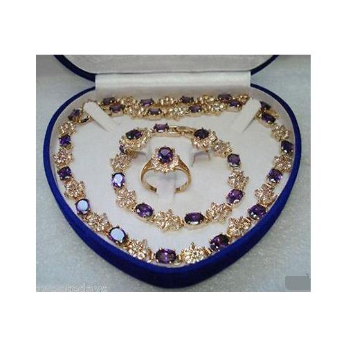 Wonderful Earring Bracelet Necklace Ring Set Fashion Wedding Party Jewellery