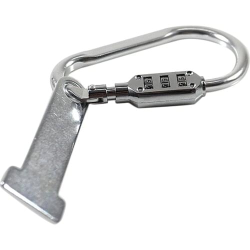 Helmet Lock with Extension. Heavy Duty Combination PIN Locking Carabiner Device to Secures Helmets, Jackets and Other Gear