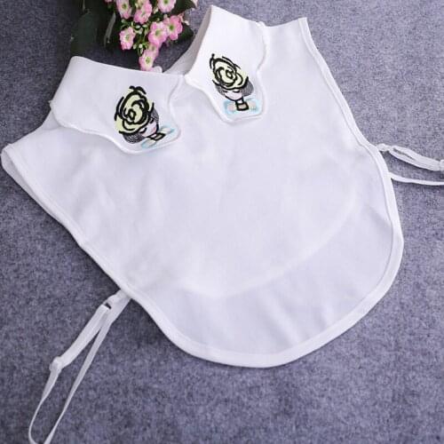 2017 new fashion queen girl fake false turn down collar embroidered gem half saving shirt female ladies Detachable Collar
