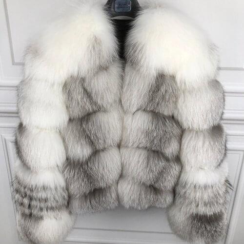 YOLOAgain Winter Warm Women Real Fox Fur Coat Ladies Natural Fur Jacket