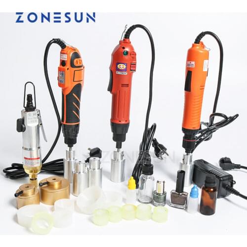 ZONESUN Portable Wearable Hand Operated Electric Plastic Bottle With Security Ring Capper Capping Machine Lid Tightener Packagin