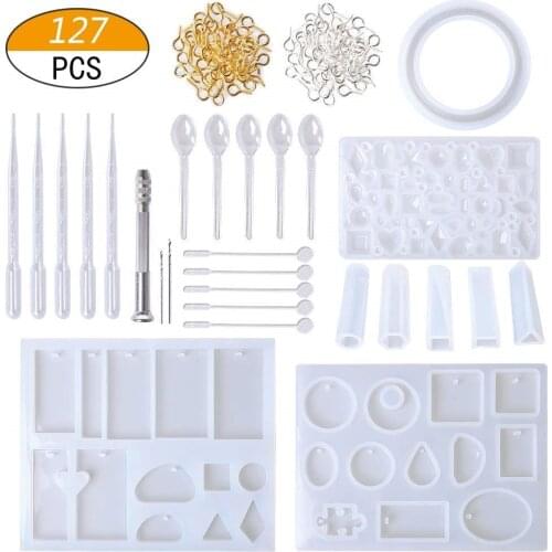 1 Set Silicone UV Resin Mold Mix Stick Dropper Clasp Jewelry Tools Casting DIY Making Necklace Accessories Molds Epoxy Resin