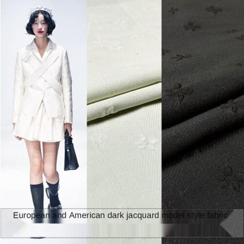145*50cm solid color dark-grain yarn-dyed jacquard garment fabric fluffy skirt suit high-definition fabric spring and autumn