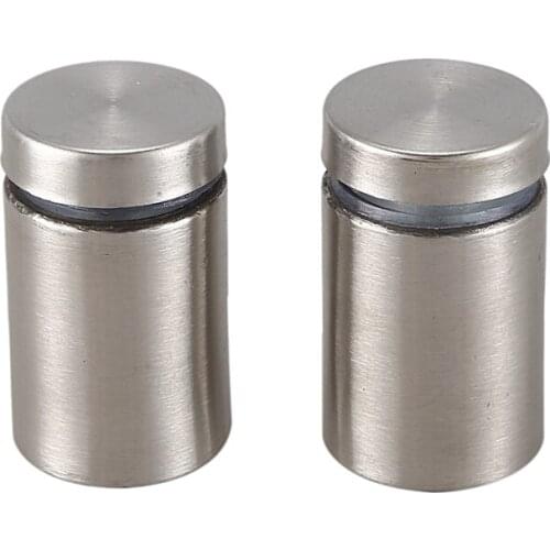 15 Pcs 19mm x 30mm Wall Mount Hardware Glass Standoff Nail Silver Tone